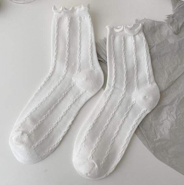 White Lace Socks Women Heart Bowknot Cotton Socks Femme Sweet Socks Ankle Socks Dress Socks For Women