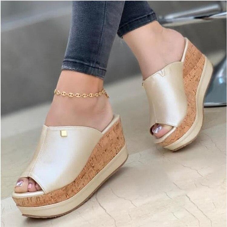 White Modern Women Shoes Summer Peep Toe Sandals Fashion Platform Slippers Outdoor Casual Flip Flops Women Shoes Summer Open Toe Sandals Fashion Platform Slippers Outdoor Casual  Sandals