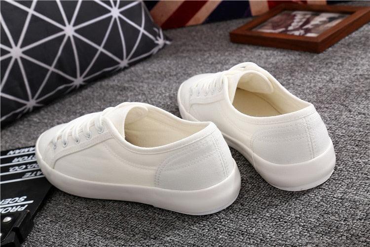 White Summer Womens Sneakers Trainers White Leather Canvas Shoes Tenis Classic Casual Cotton Slip On Canvas Comfortable Walking Flats Sneakers - STEVVEX Shoes - 104, Canvas Flat Sneakers, Canvas Shoes, Canvas Womens Sneakers, Classic Womens Sneakers, Fashion Sneakers, Modern Womens Sneakers, Shoes, Sneakers, Soft Women Sneakers, Walking Casual Shoes, Walking Sneakers, White Womens Sneakers, Women sneakers, Women's Sport Sneakers, Womens Casual Flat Canvas Shoes - Stevvex.com