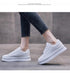 White Women Spring Running Thick Shoes Woman Comfortable Sneakers Leather Spring Flats Trainers Outdoor Vulcanize Slip On Trainers Fashion Platform Sneakers