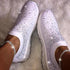 White Womens Crystal Sneakers Spring Autumn Casual Zipper Flat Shoes Non-slip Breathable Outdoor Espadrilles Breathable Mesh Simple Design Slip-On Shoes Women Mesh Casual Espadrilles