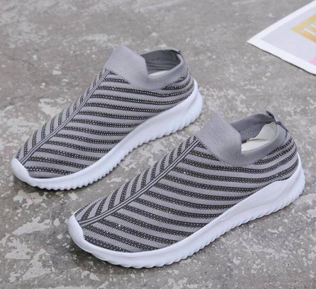 White Womens Crystal Sneakers Spring Autumn Casual Zipper Flat Shoes Non-slip Breathable Outdoor Espadrilles Breathable Mesh Simple Design Slip-On Shoes Women Mesh Casual Espadrilles