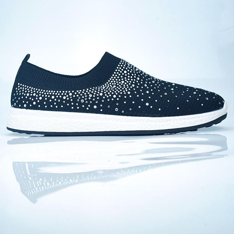 White Womens Crystal Sneakers Spring Autumn Casual Zipper Flat Shoes Non-slip Breathable Outdoor Espadrilles Breathable Mesh Simple Design Slip-On Shoes Women Mesh Casual Espadrilles