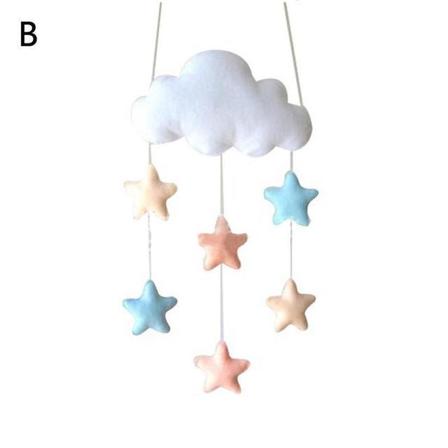 Wind Chimes Handmade Cloud Felt Love Pendant Baby Children Cloud Bed Bell Mobile Crib Jewelry Creative Pendant  Bedroom Loving Ceiling Hanging Heart Decor Girls Wind Chime Nursery Decoration