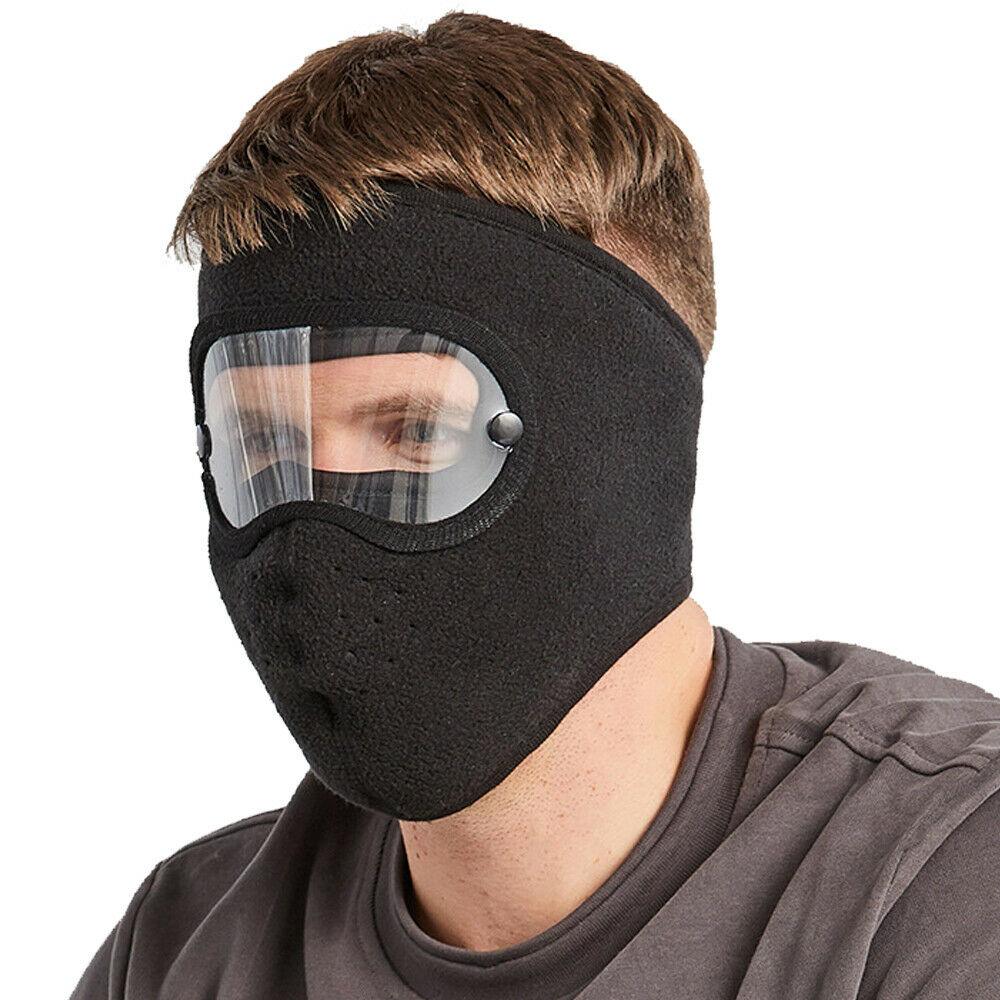 Windproof Anti Dust Face Mask Cycling Ski Breathable Masks Fleece Face Shield Hood Caps with HD Goggles Cycling Cap Balaclava  Skating Hat Motorbike Biker Racing Breather Mask Tactical Airsoft Cap Scarf Mask Ski Hat Spring Summer For Men Women