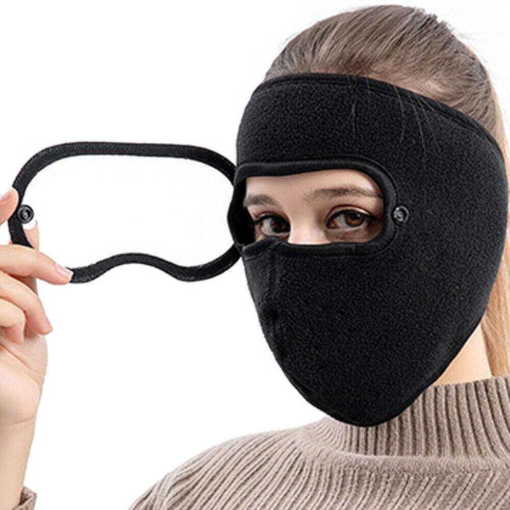 Windproof Anti Dust Face Mask Cycling Ski Breathable Masks Fleece Face Shield Hood Caps with HD Goggles Cycling Cap Balaclava  Skating Hat Motorbike Biker Racing Breather Mask Tactical Airsoft Cap Scarf Mask Ski Hat Spring Summer For Men Women