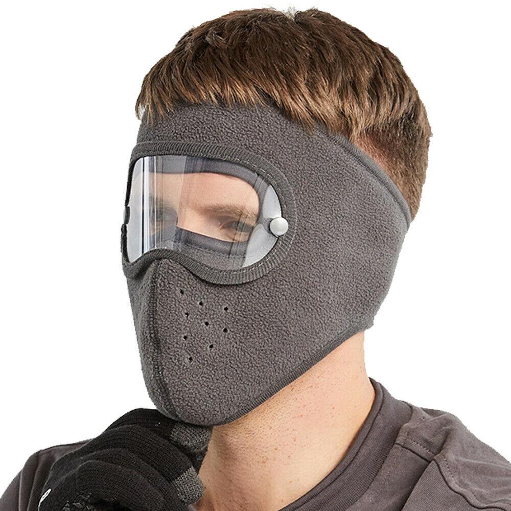 Windproof Anti Dust Face Mask Cycling Ski Breathable Masks Fleece Face Shield Hood Caps with HD Goggles Cycling Cap Balaclava  Skating Hat Motorbike Biker Racing Breather Mask Tactical Airsoft Cap Scarf Mask Ski Hat Spring Summer For Men Women