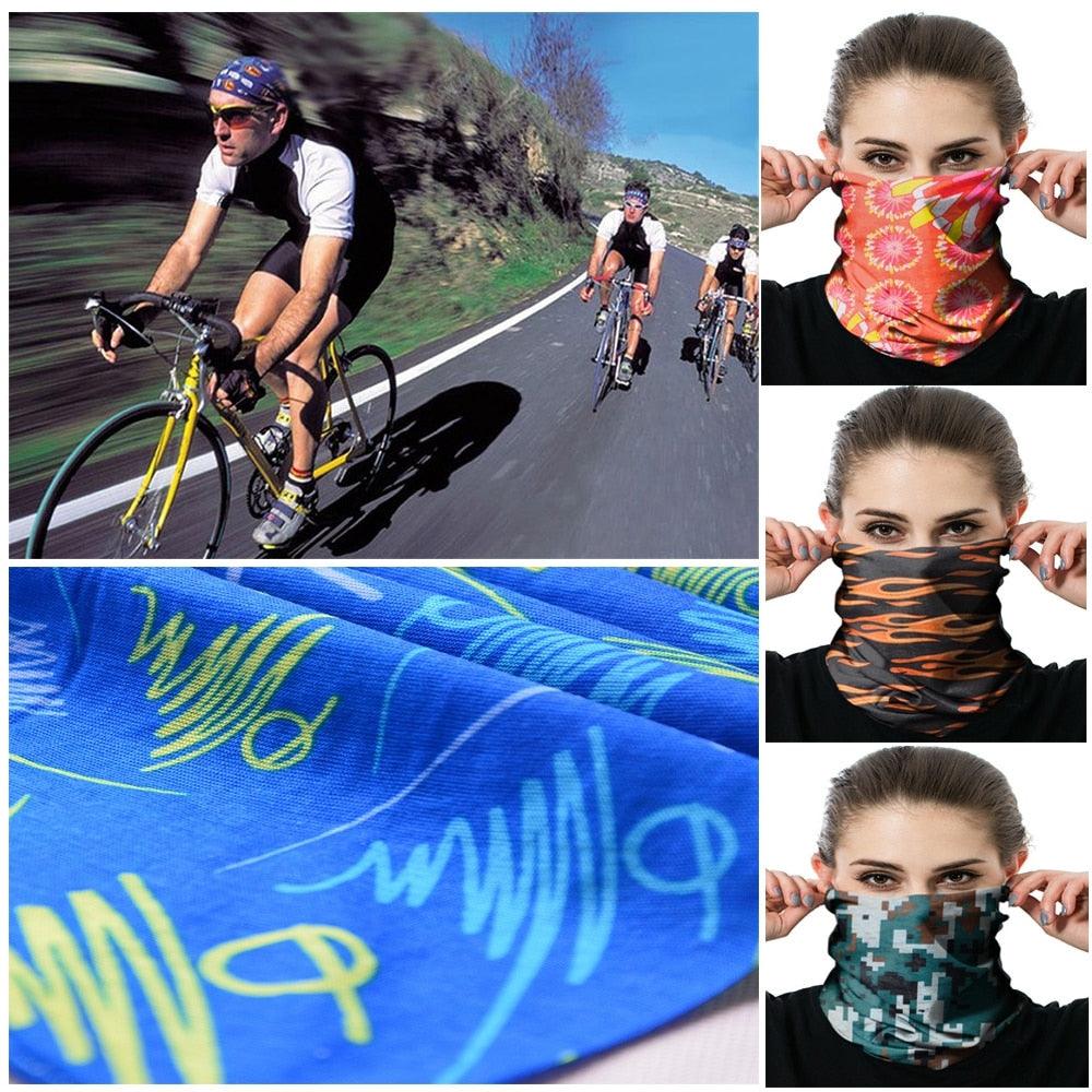 Windproof Head Scarves Neck Warmer Cycling Camping Hiking Men Women Fashion Magic Scarves Turban Outdoor Headband Bandanas Washable Cloth Bandanas Women Men Neck Gaiter Cover Turban Multipurpose Balaclava Elastic UV Face Shields for Women