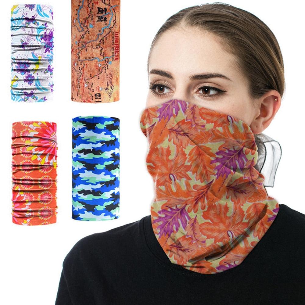 Windproof Head Scarves Neck Warmer Cycling Camping Hiking Men Women Fashion Magic Scarves Turban Outdoor Headband Bandanas Washable Cloth Bandanas Women Men Neck Gaiter Cover Turban Multipurpose Balaclava Elastic UV Face Shields for Women