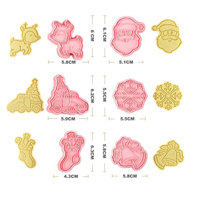 Winter Cartoon Biscuit Mould Christmas Cookie Cutters Christmas Molds ABS Plastic Baking Mould Cookie Tools Cake Decorating Tools Cartoon Cookie Christmas Tree Shaped Biscuit Molds