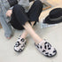 Winter Cotton Slippers Women Leopard Shoes Fashion Fur Slides For Home Comfort Warm Womens Slippers Non-slip Fuzzy House Memory Foam Slippers Furry Fur Lined Bedroom Slippers