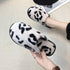 Winter Cotton Slippers Women Leopard Shoes Fashion Fur Slides For Home Comfort Warm Womens Slippers Non-slip Fuzzy House Memory Foam Slippers Furry Fur Lined Bedroom Slippers