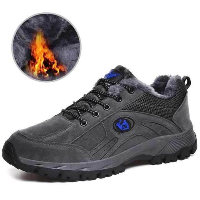 Winter Couple Outdoor Hiking Shoes Winter Warm Men's Shoe Lightweight Non-Slip Sneakers Low Top Walking Shoes For Outdoor Trailing Walking Climbing Running Shoes For Cold Weather