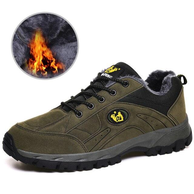 Winter Couple Outdoor Hiking Shoes Winter Warm Men's Shoe Lightweight Non-Slip Sneakers Low Top Walking Shoes For Outdoor Trailing Walking Climbing Running Shoes For Cold Weather