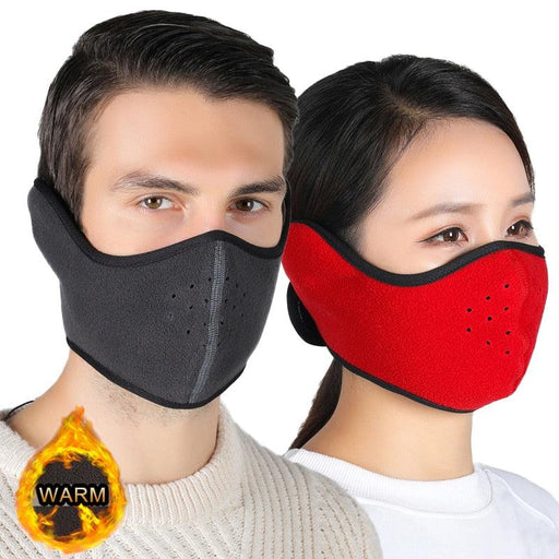 Winter Cycling Mask Unisex Fleece Thermal Warm Windproof Half Face Mask Balaclava Outdoor Sport Fishing Skiing Mask Half Mask Balaclava Ski Mask with Adjustable Windproof Cap Headwear Balaclava Half Face Mask Windproof Men Women