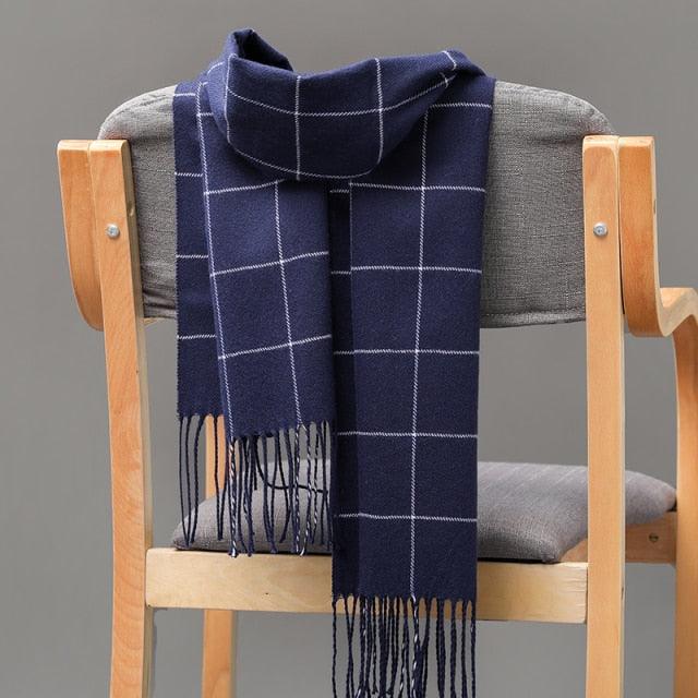 Winter Fashion Outdoor Plaid Soft Scarf Unisex Shawl Scarfs Warm Lightweight Wrap Muffler Elegant Cashmere Hijab Stylish Scarf Tassels For Women Men 185*35cm