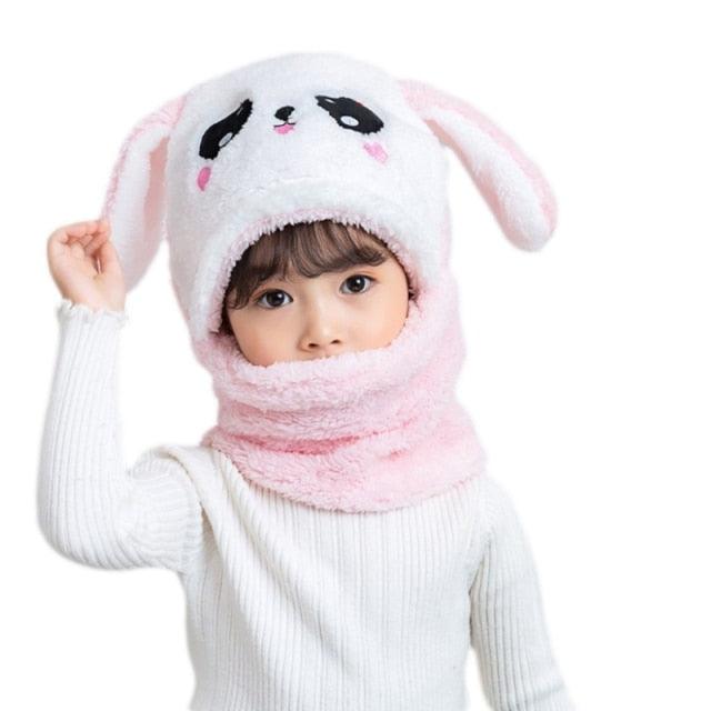 Winter Hat Warm Winter Fashion Adult Kids Winter Fuzzy Plush Balaclava Hat Cartoon Panda Rabbit Windproof Full Cover Earflap Hood Cap Neck Warmer Scarf Fleece Balaclava Hood Ski Mask Cold Weather Face Mask Neck Warmer Winter Nose Warmer