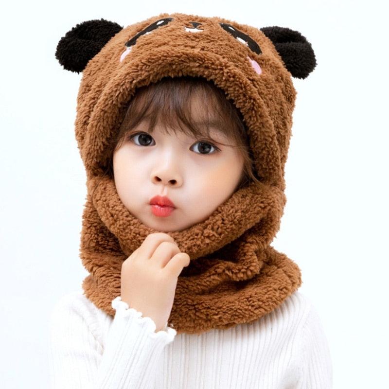 Winter Hat Warm Winter Fashion Adult Kids Winter Fuzzy Plush Balaclava Hat Cartoon Panda Rabbit Windproof Full Cover Earflap Hood Cap Neck Warmer Scarf Fleece Balaclava Hood Ski Mask Cold Weather Face Mask Neck Warmer Winter Nose Warmer