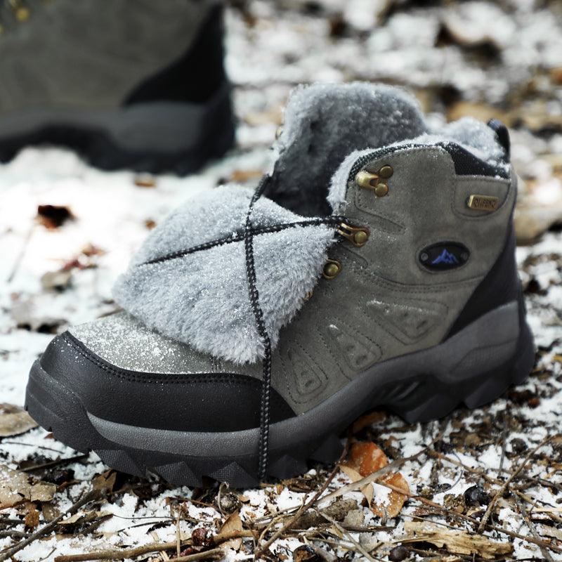 Winter Hiking Shoes Mens Boots Warm Snow Outdoor Sport Combat Boots High Top Non-slip Ankle Boots Winter Warm Outdoor Walking Lace Up Anti-Slip Breathable Ankle Booties Casual Outdoor Shoes