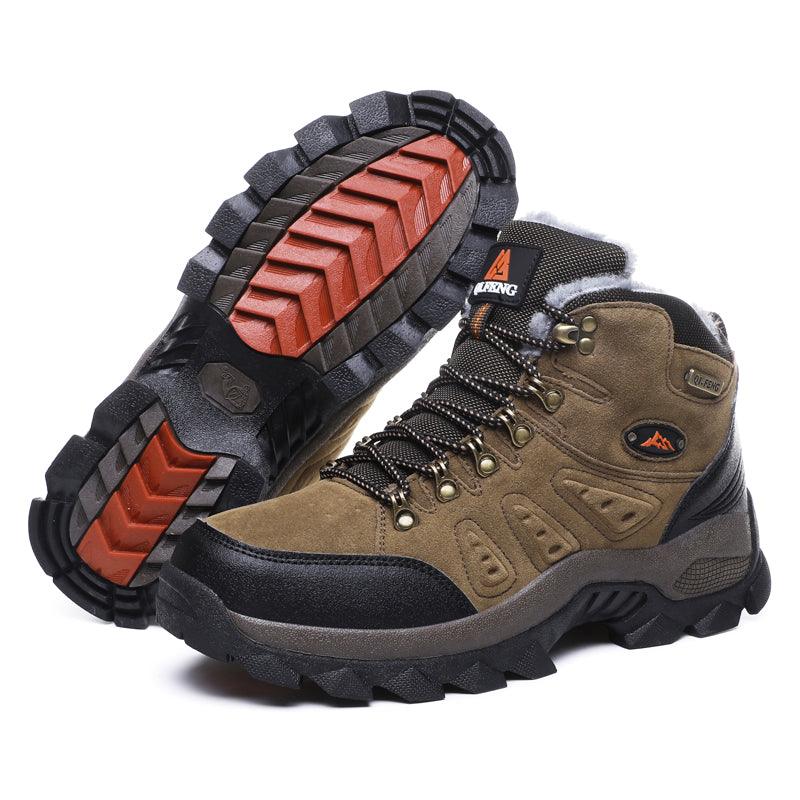 Winter Hiking Shoes Mens Boots Warm Snow Outdoor Sport Combat Boots High Top Non-slip Ankle Boots Winter Warm Outdoor Walking Lace Up Anti-Slip Breathable Ankle Booties Casual Outdoor Shoes