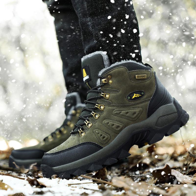 Winter Hiking Shoes Mens Boots Warm Snow Outdoor Sport Combat Boots High Top Non-slip Ankle Boots Winter Warm Outdoor Walking Lace Up Anti-Slip Breathable Ankle Booties Casual Outdoor Shoes