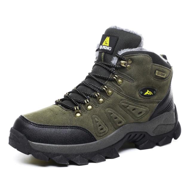 Winter Hiking Shoes Mens Boots Warm Snow Outdoor Sport Combat Boots High Top Non-slip Ankle Boots Winter Warm Outdoor Walking Lace Up Anti-Slip Breathable Ankle Booties Casual Outdoor Shoes