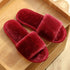 Winter Home Slippers Women Plush Fluffy Flip Flops Warm Shoes Soft Thick Soled Indoor Bedroom Fur Slides Women's Fuzzy Open Toe House Slippers Fancy Plush Slippers