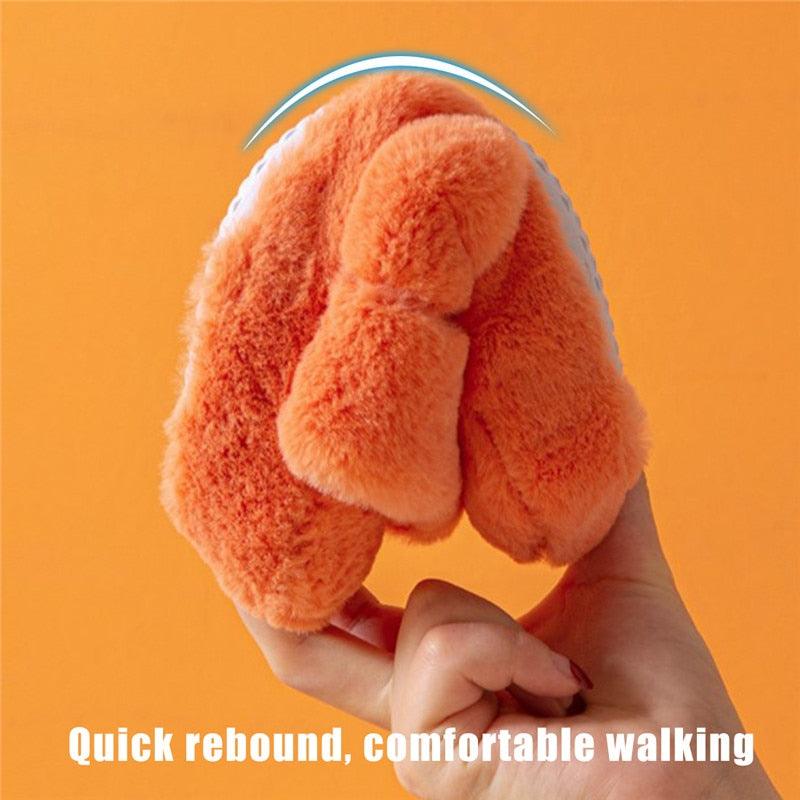 Winter Home Slippers Women Plush Fluffy Flip Flops Warm Shoes Soft Thick Soled Indoor Bedroom Fur Slides Women's Fuzzy Open Toe House Slippers Fancy Plush Slippers