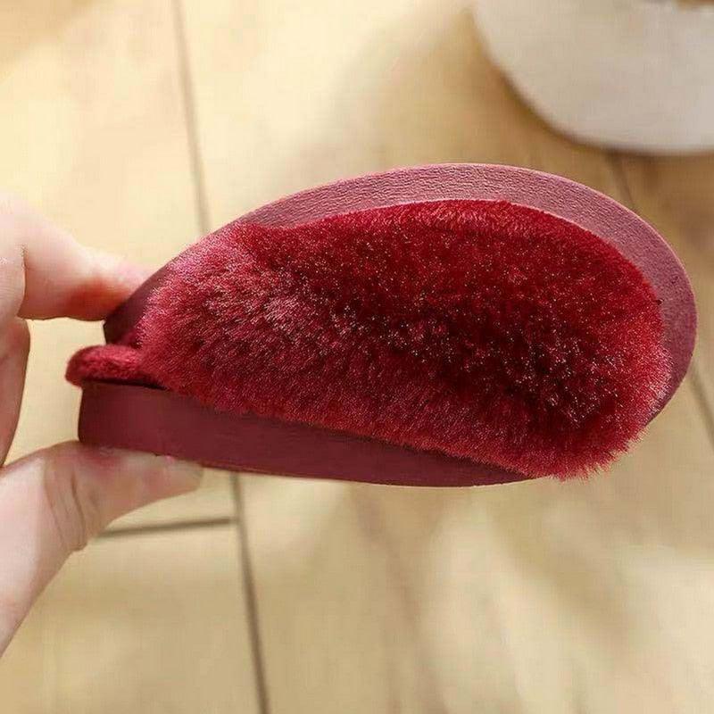 Winter Home Slippers Women Plush Fluffy Flip Flops Warm Shoes Soft Thick Soled Indoor Bedroom Fur Slides Women's Fuzzy Open Toe House Slippers Fancy Plush Slippers