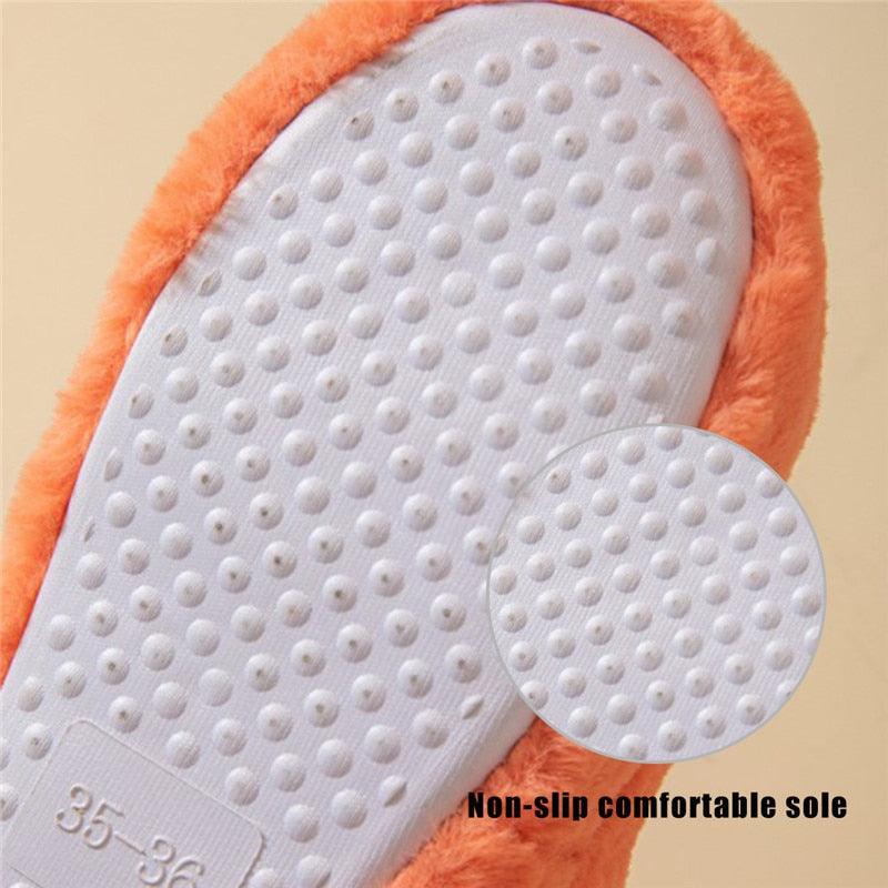 Winter Home Slippers Women Plush Fluffy Flip Flops Warm Shoes Soft Thick Soled Indoor Bedroom Fur Slides Women's Fuzzy Open Toe House Slippers Fancy Plush Slippers