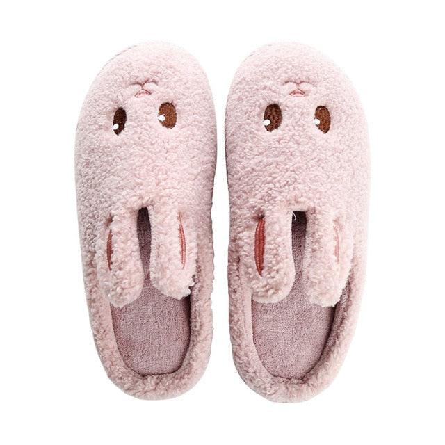 Winter House Women Fur Slippers Soft Memory Foam Sole Cute Fox Bear Bedroom Fluffy Slippers Couples Plush Shoes Comfortable Closed Toe House Slippers Shoes Anti slip Sandals Lightweight Winter Indoor Cartoon Slippers