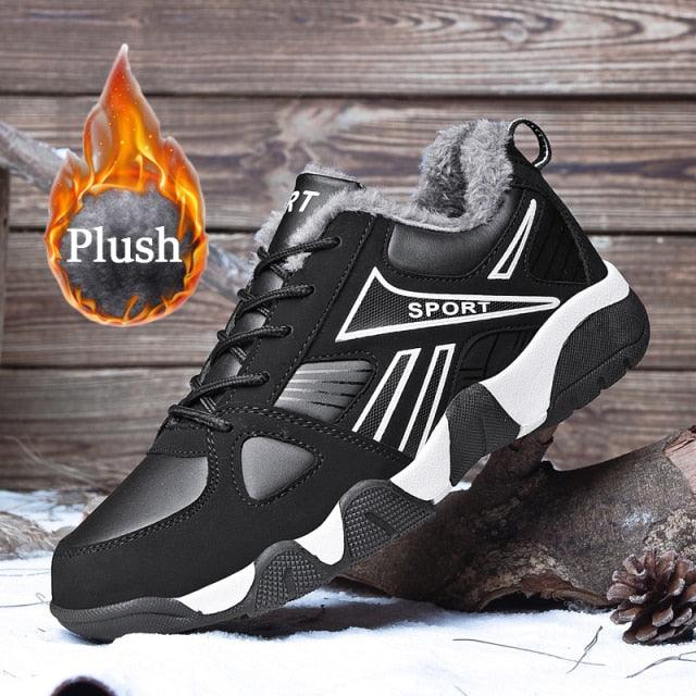 Winter Leather Sneakers Keep Warm Waterproof Mans Sneakers Work Casual Shoes Mens Autumn Anti-slip Leather Lace Up Lightweight Soft Modern Comfortable Classic Walking Sneakers