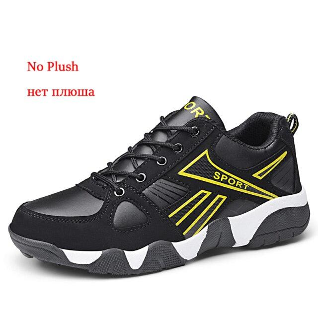 Winter Leather Sneakers Keep Warm Waterproof Mans Sneakers Work Casual Shoes Mens Autumn Anti-slip Leather Lace Up Lightweight Soft Modern Comfortable Classic Walking Sneakers