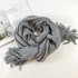 Winter Luxury New Soft Warm Wool Tassel Scarf Lightweight Striped Shawl Classic Wild Soft Simple Travel Scarves Hijab Blanket Cashmere Elegant Casual Muffler For Women