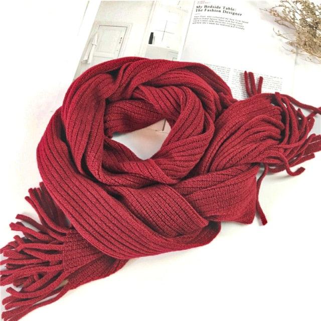 Winter Luxury New Soft Warm Wool Tassel Scarf Lightweight Striped Shawl Classic Wild Soft Simple Travel Scarves Hijab Blanket Cashmere Elegant Casual Muffler For Women