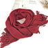 Winter Luxury New Soft Warm Wool Tassel Scarf Lightweight Striped Shawl Classic Wild Soft Simple Travel Scarves Hijab Blanket Cashmere Elegant Casual Muffler For Women