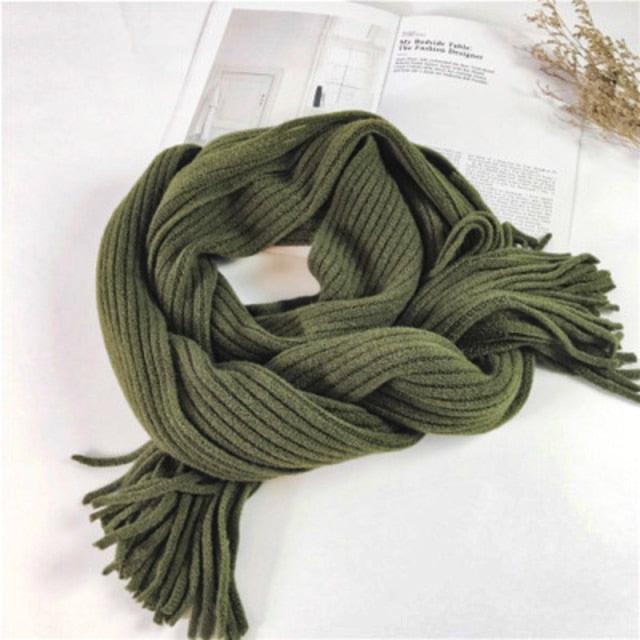 Winter Luxury New Soft Warm Wool Tassel Scarf Lightweight Striped Shawl Classic Wild Soft Simple Travel Scarves Hijab Blanket Cashmere Elegant Casual Muffler For Women