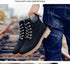 Winter Luxury Shoes Mens Flat Heel Boots Fashion Warm Ankle Boots Outdoor Warm Non Slip Fur Lined Ankle Boots Leather Winter Walking Shoes For Mens