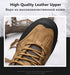 Winter Men's Boots Warm Snow Boots High Quality Leather Waterproof Outdoor Men Hiking Boots Waterproof Non-Slip Trail Fur Lined Ankle Boots Leather Winter Shoes