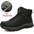 Winter Mens Boots Plush Warm Snow Boots Waterproof Outdoor Short Boots Leather Ankle Hiking Boots Mens Waterproof Outdoor Snow Boots Winter Cold Weather Shoes