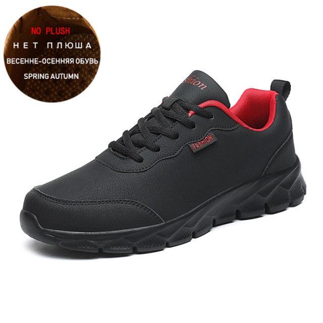 Winter Mens Casual Shoes Fur Design Sneakers Mens Lace-up Trainers Walking Shoes Leather Shoes Slip On Casual Lightweight Shoes Comfortable Warm Outdoors Walking Sneakers