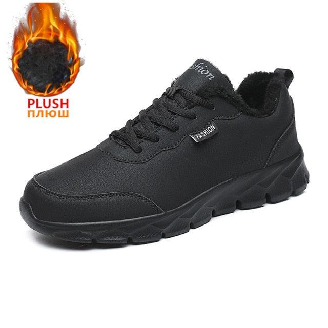 Winter Mens Casual Shoes Fur Design Sneakers Mens Lace-up Trainers Walking Shoes Leather Shoes Slip On Casual Lightweight Shoes Comfortable Warm Outdoors Walking Sneakers