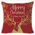 Winter Merry Christmas Cushion Cover Red Christmas Santa Claus Greeting Christmas Pillow Covers Red Plaid Pillow Covers Christmas Tree Snowflakes Text Pillow Cover