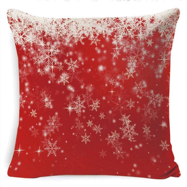 Winter Merry Christmas Cushion Cover Red Christmas Santa Claus Greeting Christmas Pillow Covers Red Plaid Pillow Covers Christmas Tree Snowflakes Text Pillow Cover