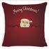 Winter Merry Christmas Cushion Cover Red Christmas Santa Claus Greeting Christmas Pillow Covers Red Plaid Pillow Covers Christmas Tree Snowflakes Text Pillow Cover