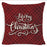 Winter Merry Christmas Cushion Cover Red Christmas Santa Claus Greeting Christmas Pillow Covers Red Plaid Pillow Covers Christmas Tree Snowflakes Text Pillow Cover