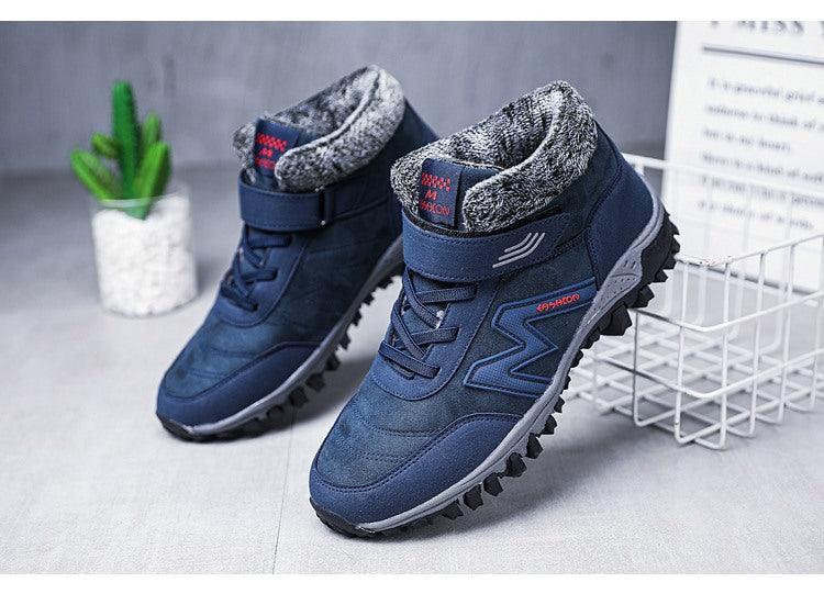 Winter Outdoor Casual Shoes Non-slip Warm Soft Cotton Shoes Mens Comfortable Snow Shoes Lightweight Low-Top Sneakers Non-Slip Wear-Resistant For Outdoor Walking Camping