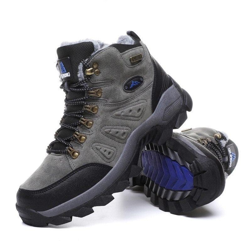 Winter Plush Warm Men's Boots Comfortable Non-slip Hiking Walking Boots Men's Outdoor Hunting Sports Snow Boots Waterproof Lightweight Warm Ankle Booties Comfortable Casual Hiking Boots