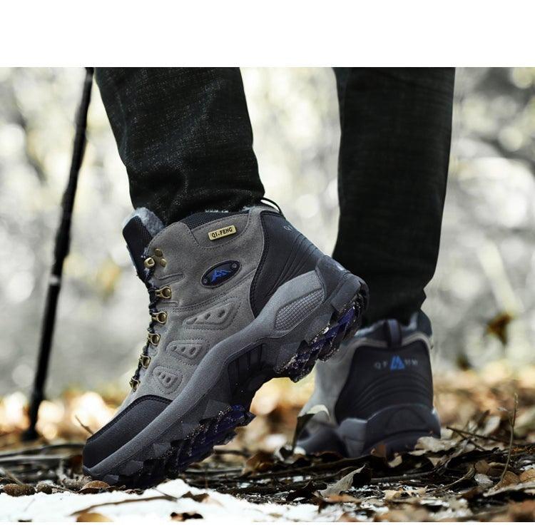 Winter Plush Warm Men's Boots Comfortable Non-slip Hiking Walking Boots Men's Outdoor Hunting Sports Snow Boots Waterproof Lightweight Warm Ankle Booties Comfortable Casual Hiking Boots