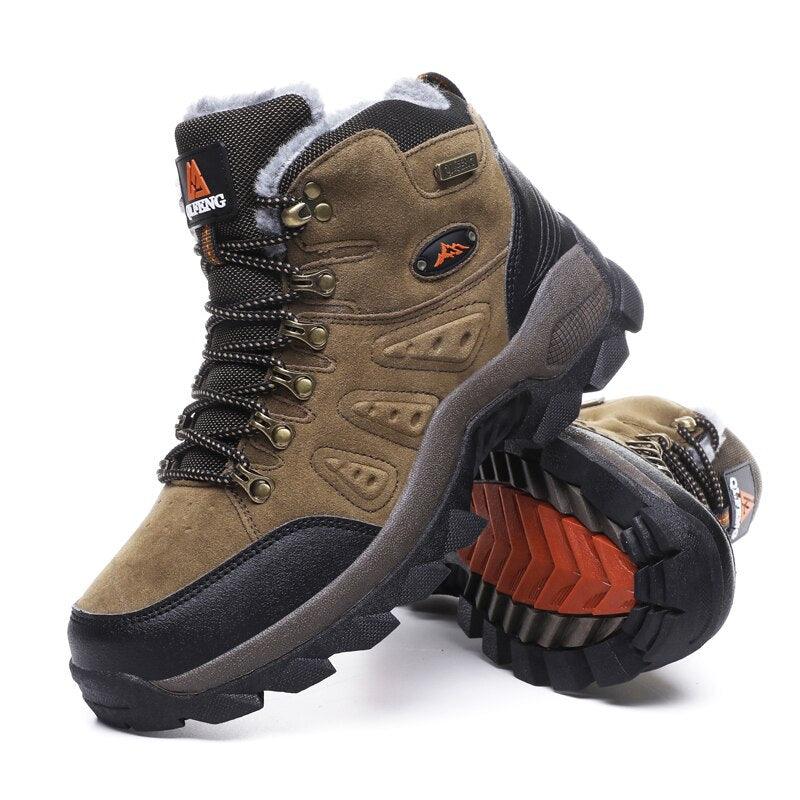 Winter Plush Warm Men's Boots Comfortable Non-slip Hiking Walking Boots Men's Outdoor Hunting Sports Snow Boots Waterproof Lightweight Warm Ankle Booties Comfortable Casual Hiking Boots